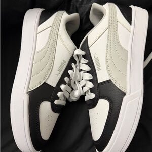 Puma Youth Black and White Sneakers